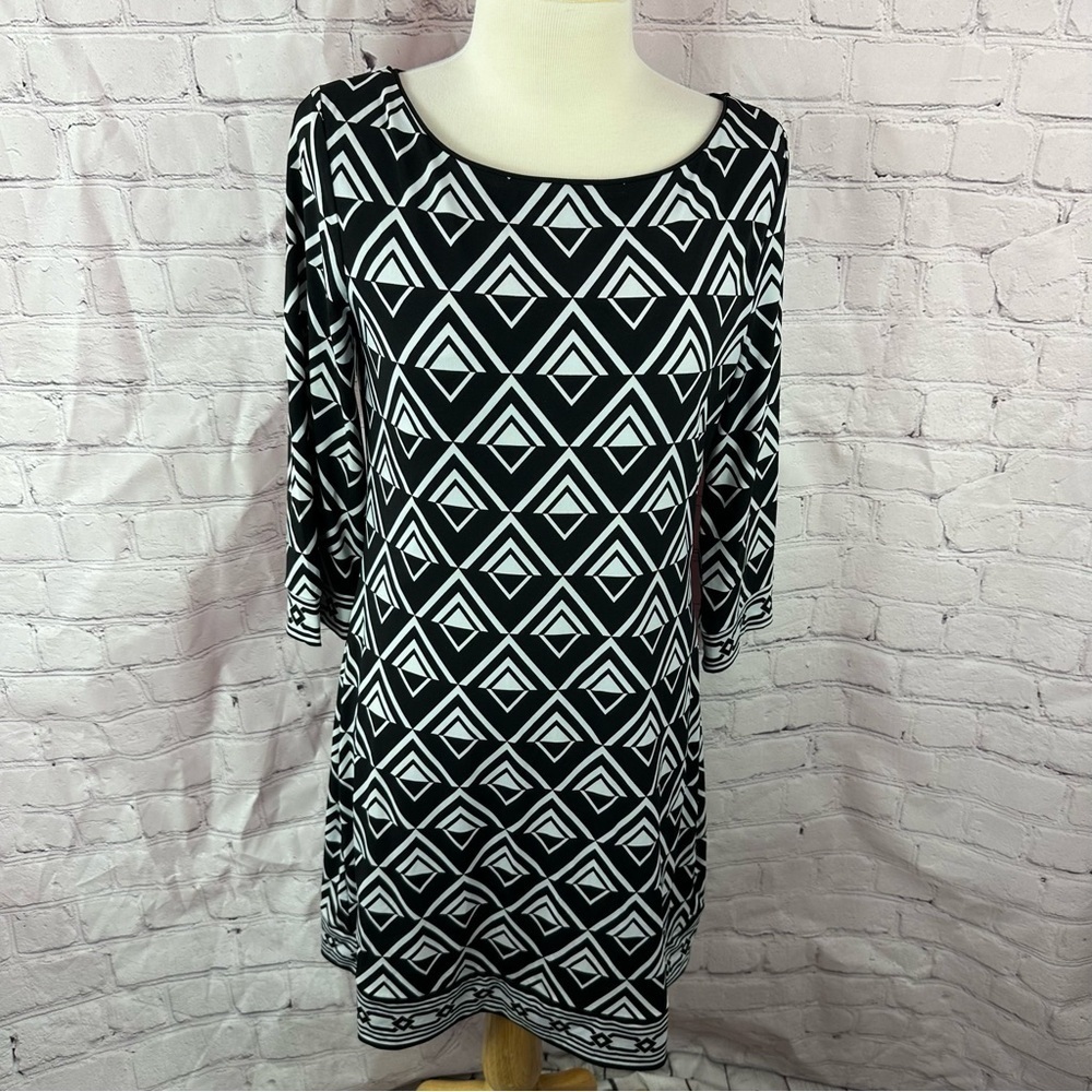 White House Black Market geometric Patterned sheath Dress sz M office